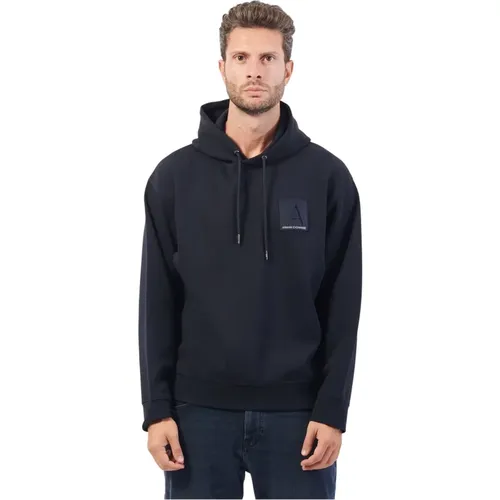 Hoodie with embroidered logo, , male, Sizes: L, M - Armani Exchange - Modalova