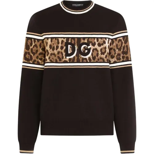 Sweater with DG Logo , male, Sizes: M, XL, S, L - Dolce & Gabbana - Modalova
