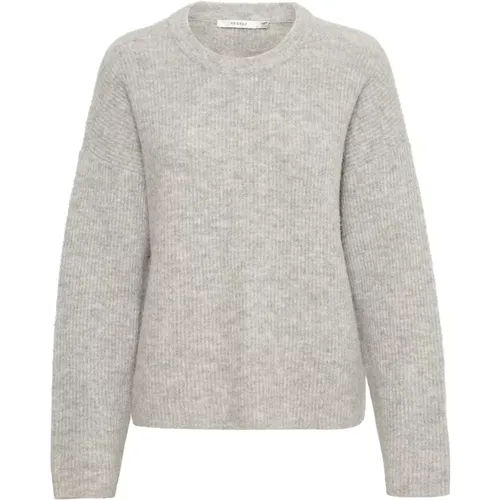Soft and Cozy Roundneck Sweater in Light Grey Melange , female, Sizes: S, L, M, XS, 2XS - Gestuz - Modalova