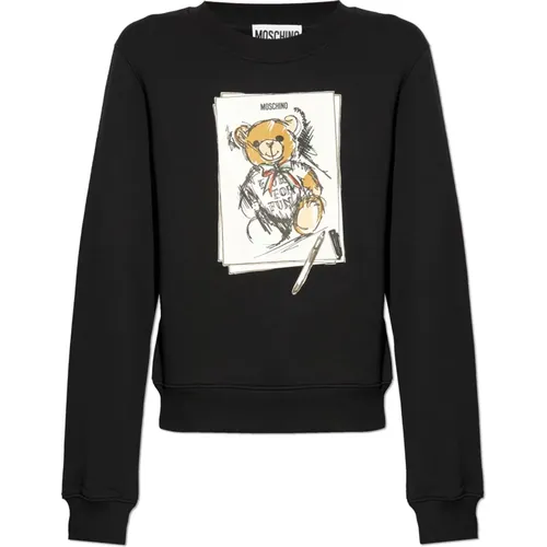 Sweatshirt with print , female, Sizes: M, XS - Moschino - Modalova