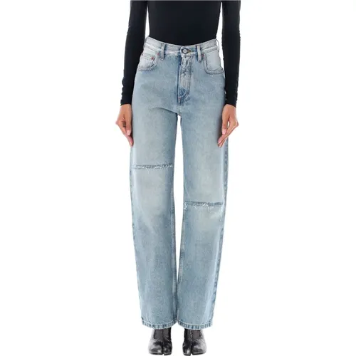 Hellblaue Distressed Slim Denim Jeans - MM6 Maison Margiela - Modalova