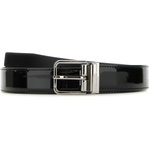 Logo-Free Patent Belt , male, Sizes: 85 CM, 90 CM, 115 CM, 105 CM, 110 CM - Dolce & Gabbana - Modalova