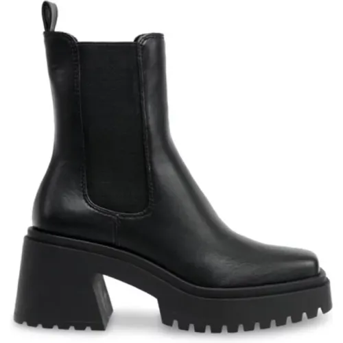 Schwarze Leder Maxi Amphibien Flache Schuhe , Damen, Größe: 37 1/2 EU - Steve Madden - Modalova
