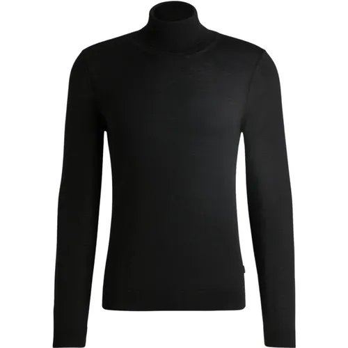 Schwarzer Slim Fit Wollpullover , Herren, Größe: L - Hugo Boss - Modalova