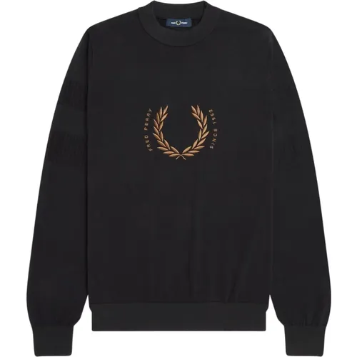 Logo Cotton Sweatshirt with Laurel Wreath , male, Sizes: S, M - Fred Perry - Modalova