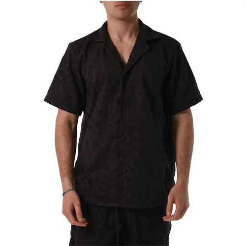 Cotton Terry Shirt Front Button , male, Sizes: L, XL, M - OAS - Modalova