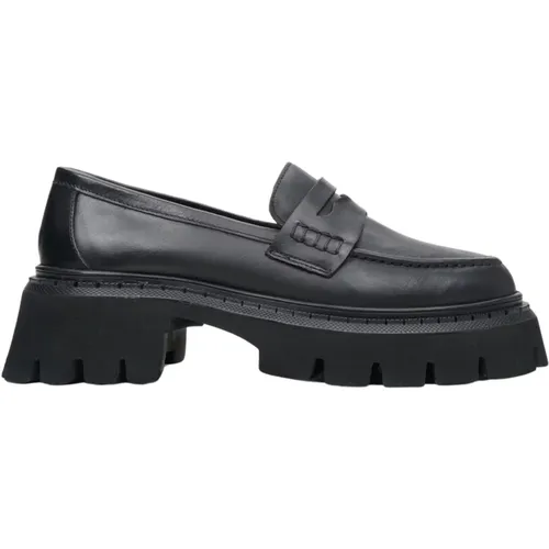 Damen Schwarze Lederloafer Er00113815 , Damen, Größe: 38 EU - Estro - Modalova