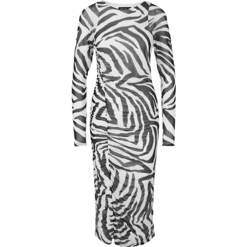 Zebra Print Smocked Kleid , Damen, Größe: M - Marc Cain - Modalova