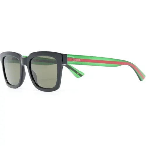 Gg0001Sn 002 Sunglasses,/Grey Sunglasses,Havana/Grey Sunglasses - Gucci - Modalova