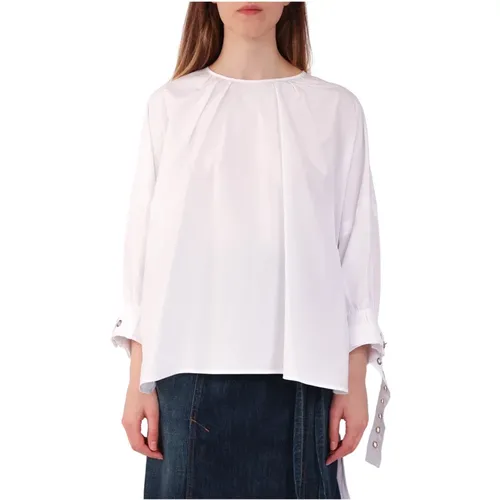 Oversized Cotton Blouse with Zipper , female, Sizes: XS, 2XS - Max Mara - Modalova