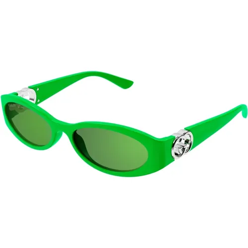 Grüne Sonnenbrille mit Zubehör , Damen, Größe: 54 MM - Gucci - Modalova