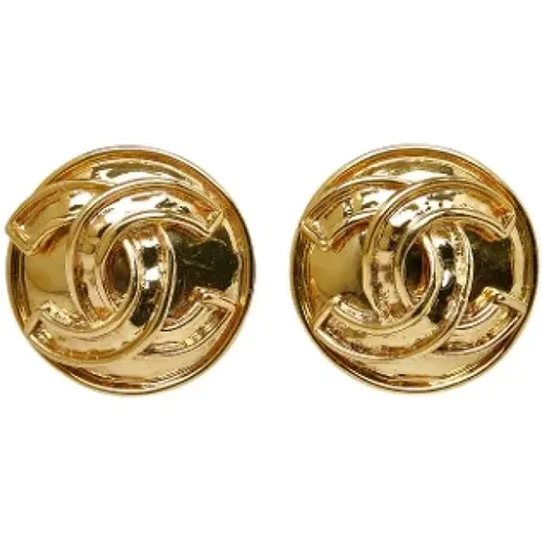 Pre-owned Gold earrings , female, Sizes: ONE SIZE - Chanel Vintage - Modalova