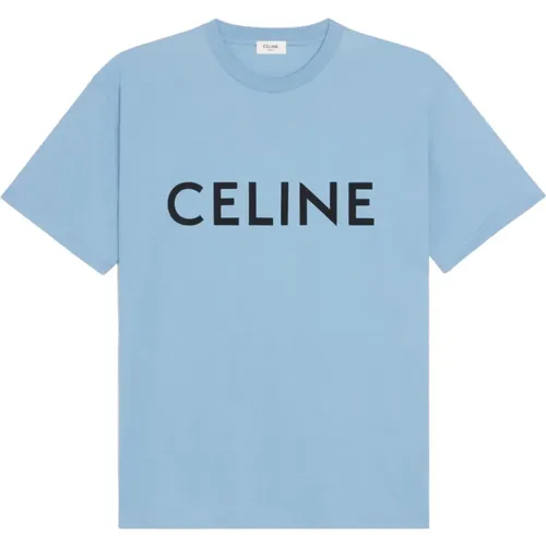 Relaxed Fit Logo Print T-shirt , male, Sizes: 2XL - Celine - Modalova
