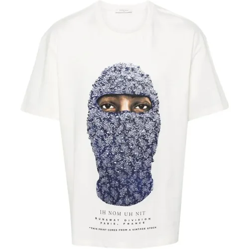 Weiße Baumwoll-T-Shirt mit Logo-Print , Herren, Größe: M - IH NOM UH NIT - Modalova