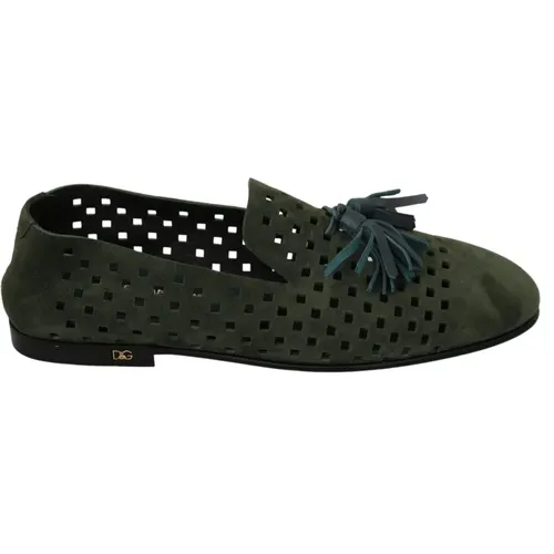 Suede Breathable Loafers , male, Sizes: 7 UK - Dolce & Gabbana - Modalova