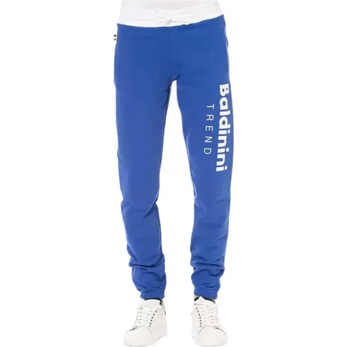 Elegant Fleece Sport Pants with Lace and Logo Detail , male, Sizes: 3XL, S, XL, 4XL, XS, 2XL - Baldinini - Modalova