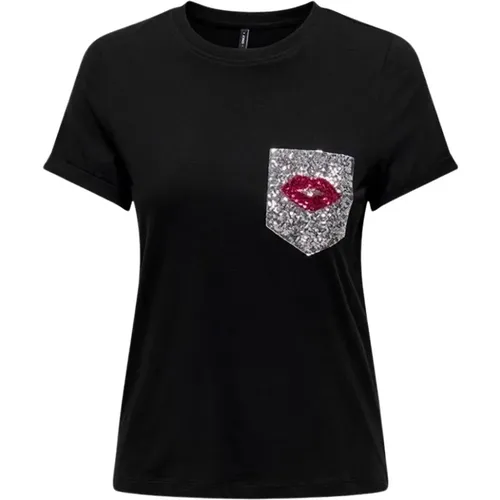 Casual T-Shirt mit Tasche für Frauen - Only - Modalova