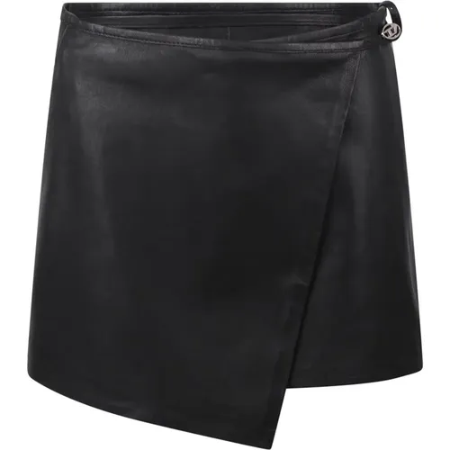 L-Kesselle leather skirt , female, Sizes: L, XL - Diesel - Modalova