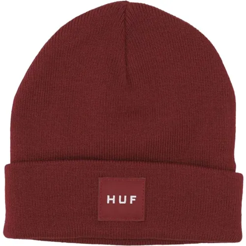 Ribbed Beanie Set Box Berry , male, Sizes: ONE SIZE - HUF - Modalova