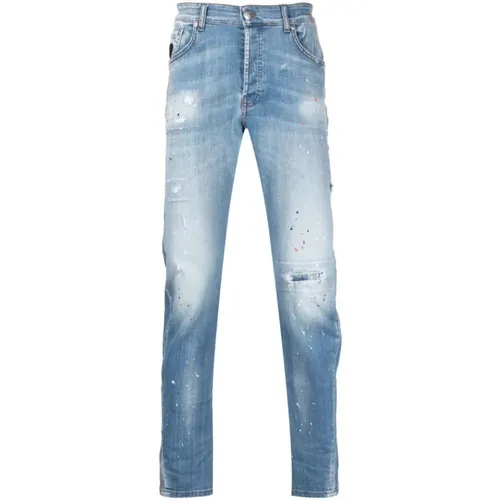 Men`s Slim-Fit Vintage Denim Jeans , male, Sizes: W32 - John Richmond - Modalova