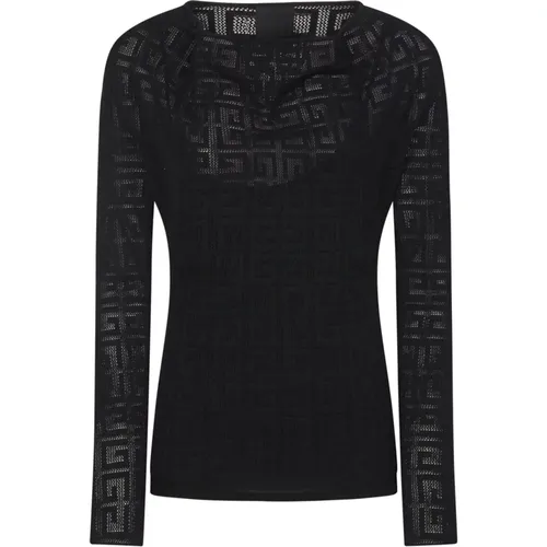 Schwarzer Drapierter Pullover mit 4G Jacquard - Givenchy - Modalova