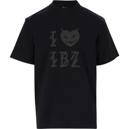 Baumwoll T-Shirt mit Grafischem Druck , Herren, Größe: L - 44 Label Group - Modalova