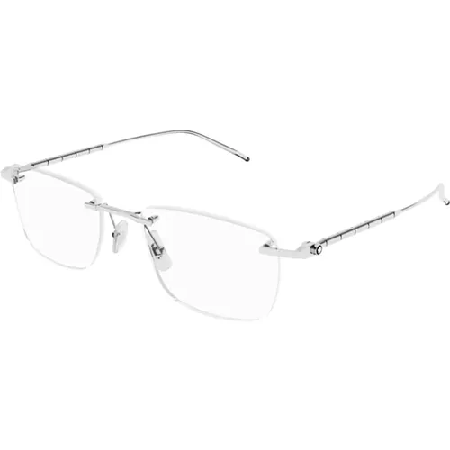 Stilvolle Brille Mb0215O Schwarz , Herren, Größe: 55 MM - Montblanc - Modalova