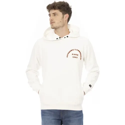 Hoodie mit Frontdruck und Logo - AUTOMOBILI LAMBORGHINI - Modalova