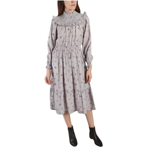 Floral Print Cotton Dress , female, Sizes: S - The New Society - Modalova