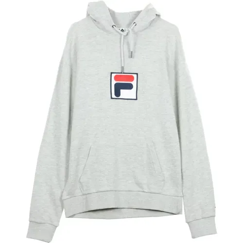 Hellgraue Melange Hoodie für Männer - Fila - Modalova