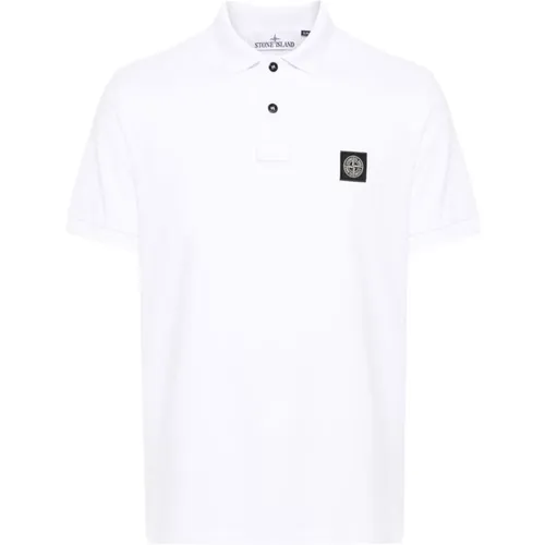 Weiße Polo Slim Fit T-shirts , Herren, Größe: S - Stone Island - Modalova