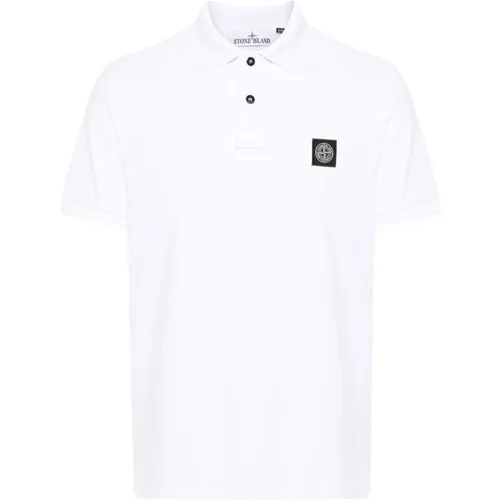 Weiße Polo Slim Fit T-shirts , Herren, Größe: L - Stone Island - Modalova