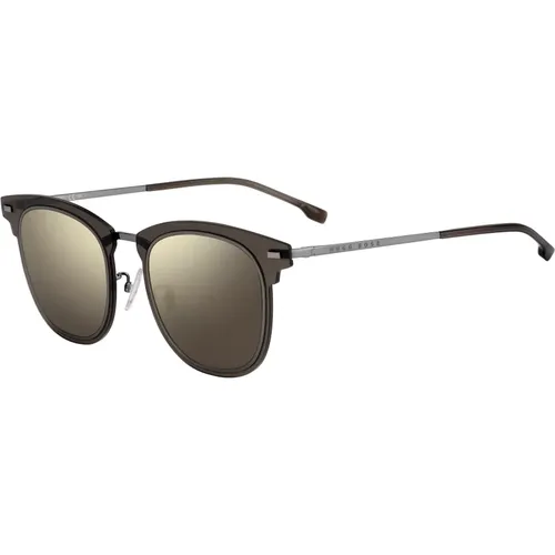 Dark Ruthenium/Brown Sunglasses , male, Sizes: 52 MM - Hugo Boss - Modalova