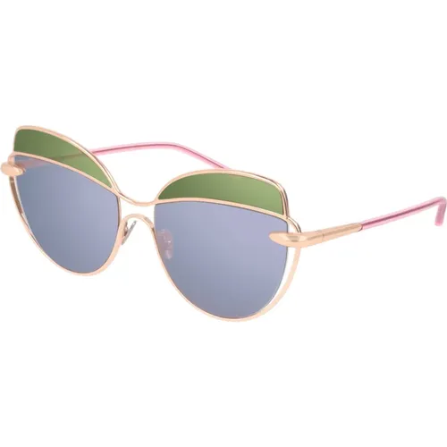 Roségold Violette Verspiegelte Sonnenbrille , Damen, Größe: 57 MM - Pomellato - Modalova
