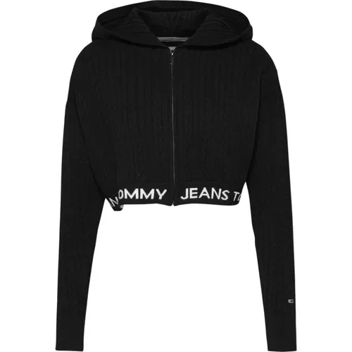 Zip Hoodie , Damen, Größe: M - Tommy Jeans - Modalova