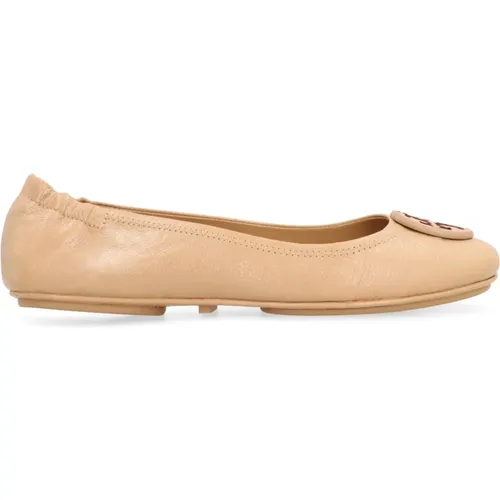 Leather Ballet Flats Elasticated Toeline , female, Sizes: 3 UK, 3 1/2 UK, 5 1/2 UK, 4 UK, 4 1/2 UK, 7 UK - TORY BURCH - Modalova