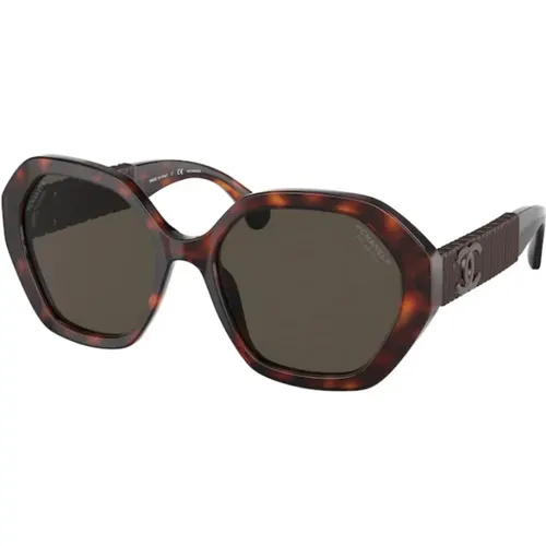 Oval Sunglasses with Degraded Filter , female, Sizes: 55 MM - Chanel - Modalova