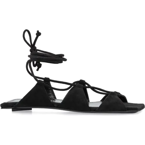 Schwarze Geschlossene Sandalen , Damen, Größe: 38 EU - The Attico - Modalova