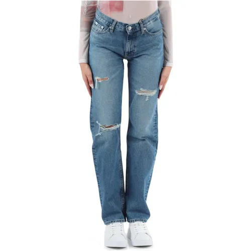 Low Rise Gerades Jeans Fünf Taschen , Damen, Größe: W27 - Calvin Klein Jeans - Modalova