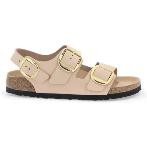 Glänzende Ledersandalen mit großer Schnalle , Damen, Größe: 37 EU - Birkenstock - Modalova