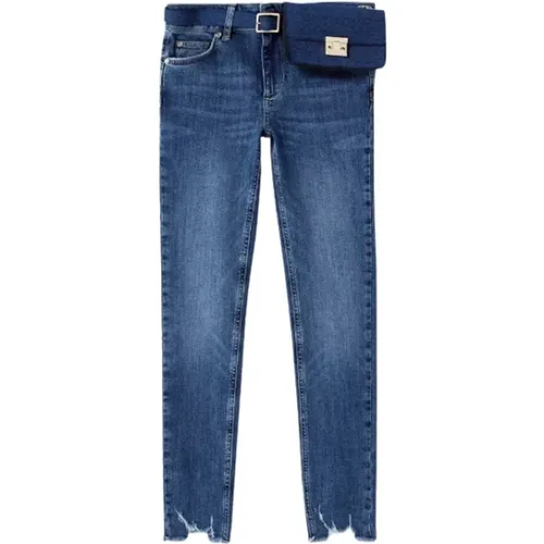 Slim-Fit Jeans with Stone Wash and Unfinished Hems , female, Sizes: W28 - Liu Jo - Modalova
