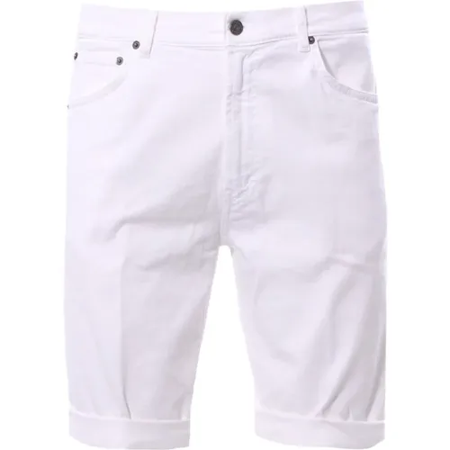 Weiße Bermuda-Shorts mit Metall-Logo - Dondup - Modalova