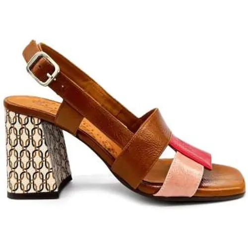 Leather Sandals with Powder and Red Detail , female, Sizes: 5 UK, 2 UK - Chie Mihara - Modalova