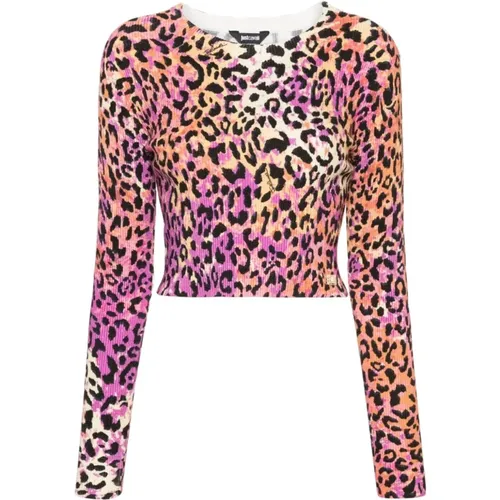 Rosa Digital Bedruckte Pullover , Damen, Größe: XS - Just Cavalli - Modalova