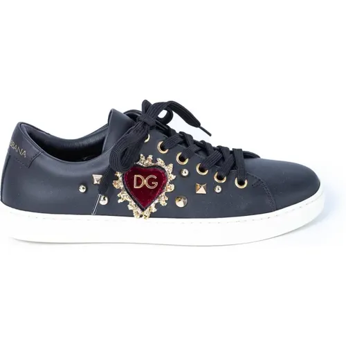 Heart Applications Sneakers , female, Sizes: 2 UK - Dolce & Gabbana - Modalova