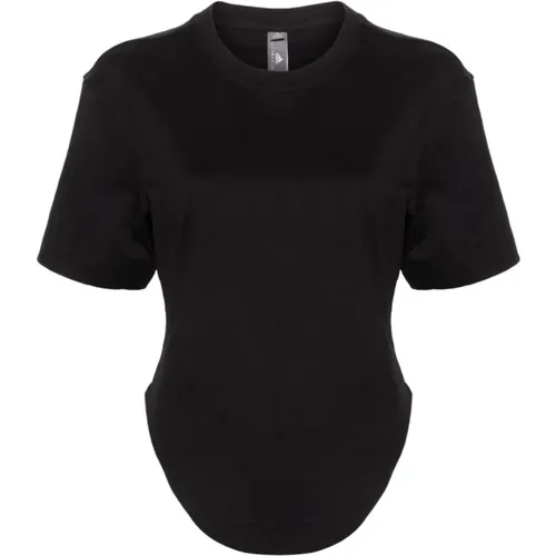 Schwarzes T-Shirt aus Bio-Baumwolle mit Logo-Print , Damen, Größe: S - adidas by stella mccartney - Modalova