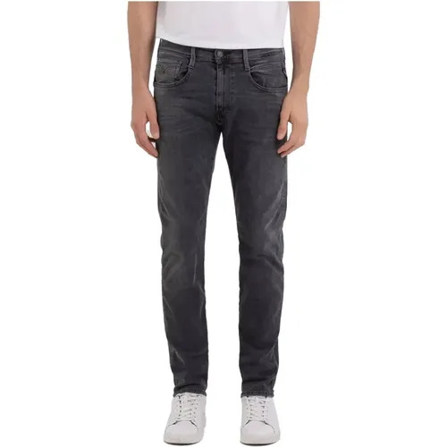 Slim-fit Jeans aus Denim , Herren, Größe: W31 L34 - Replay - Modalova