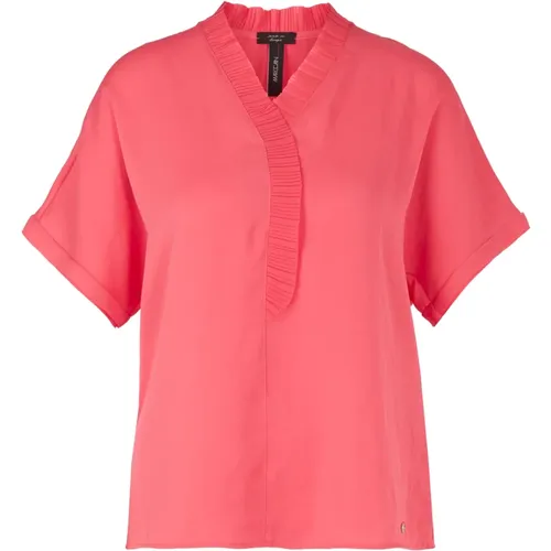 Bluse mit plissiertem V-Ausschnitt , Damen, Größe: S - Marc Cain - Modalova