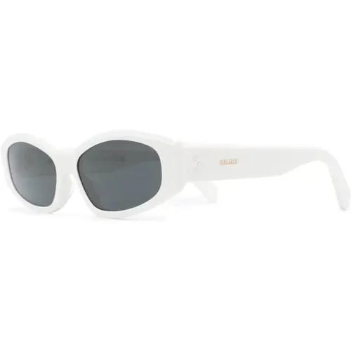 Weiße Sonnenbrille, stilvoll und vielseitig , Damen, Größe: 58 MM - Celine - Modalova