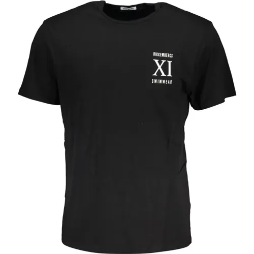 Herren T-Shirt Kurzarm Schwarz , Herren, Größe: M - Bikkembergs - Modalova